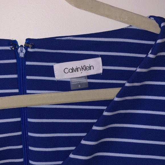 Calvin Klein | Blue & White Striped Jumpsuit - Picture 2 of 4